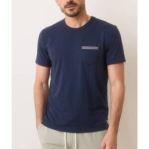 NEW MARINE LAYER nate signature printed pocket tee in mood indigo